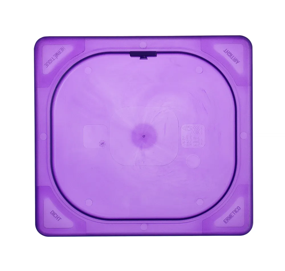 Tampa Gastronorm GN 1/6 Roxo em Polipropileno HENDI 176x162mm