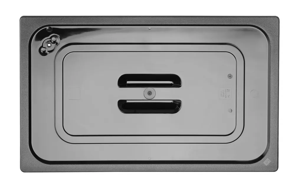 Tampa Gastronorm GN 1/6 Preta 176x162mm Policarbonato