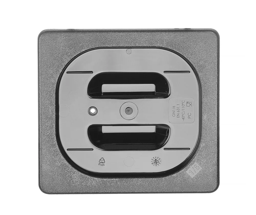 Tampa Gastronorm GN 1/6 Preta 176x162mm Policarbonato