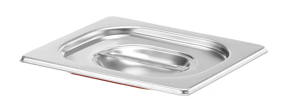 Tampa Gastronorm GN 1/6 Aço Inox com Vedação Hermética Silicone 176x162mm