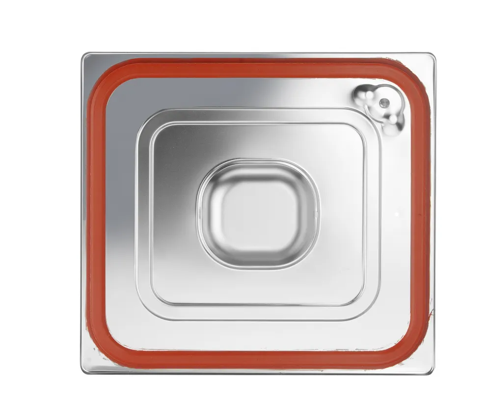 Tampa Gastronorm GN 2/3 em Inox com Vedação Hermética de Silicone