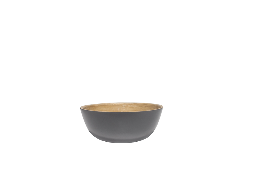 Tigela de Bambu Natural Cinzento Mate 16x7,5 cm