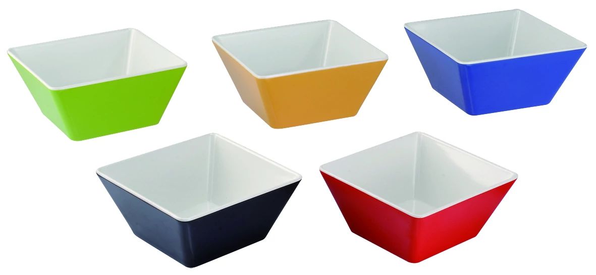 Taça Quadrada Melamina 9x9 cm Amarela para Serviço de Mesa