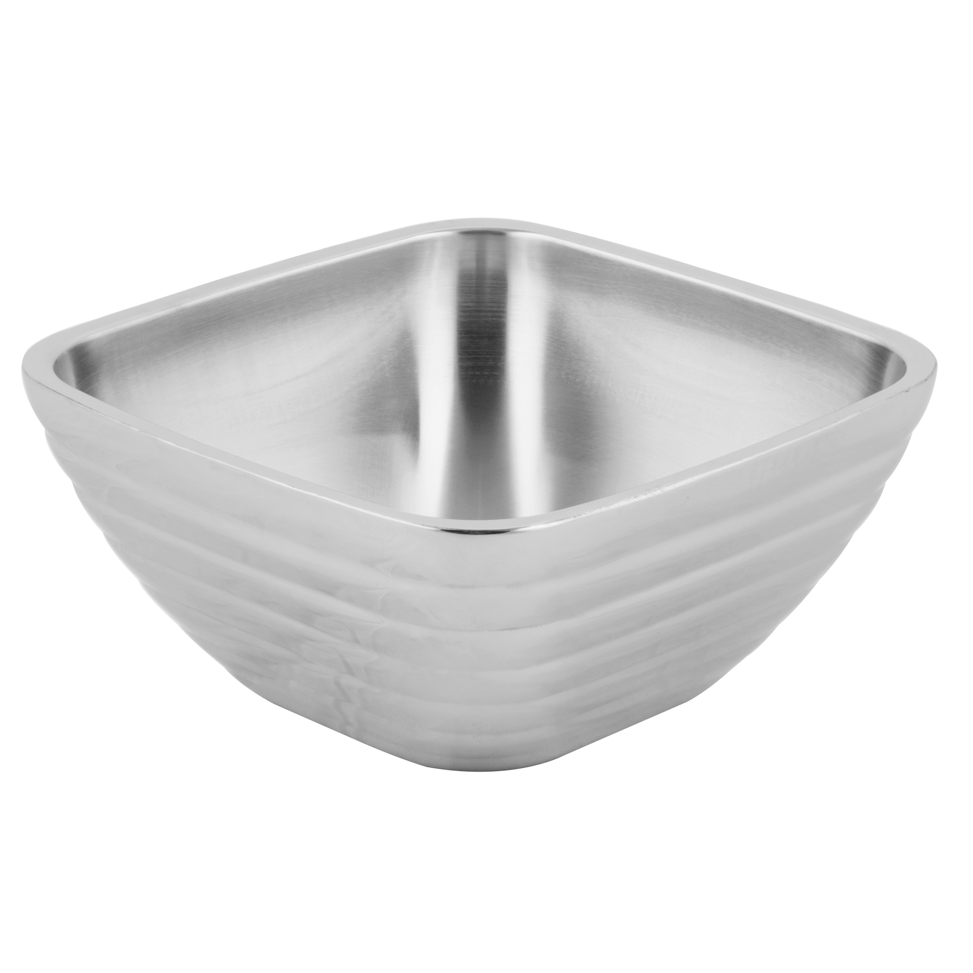 Tigela de Serviço Quadrada Aço Inox Parede Dupla 1.7L Padrão Colmeia