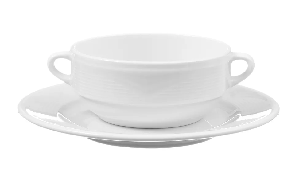Tigela de Sopa e Prato em Porcelana Reforçada, Ø190mm