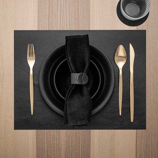 Toalha de Mesa Individual Retangular 45x30 cm Couro Marrom