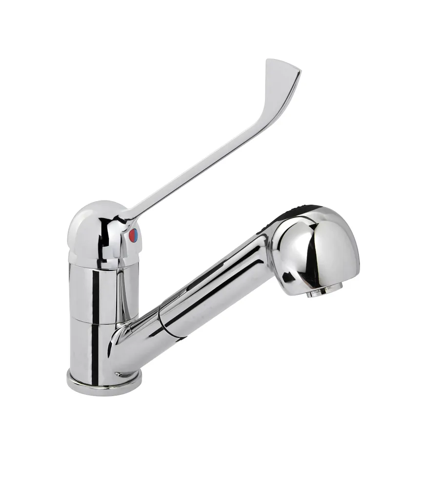 Torneira Lava-Loiça Inox Profissional Bico Rotativo