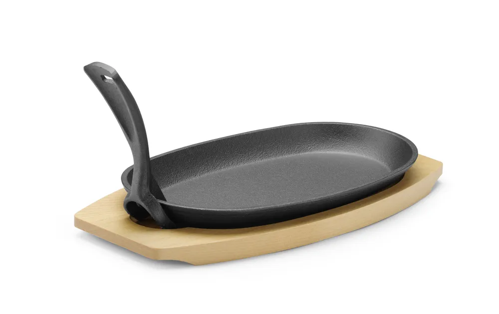 Travessa Oval de Ferro Fundido com Tábua e Pinça, 280x143mm