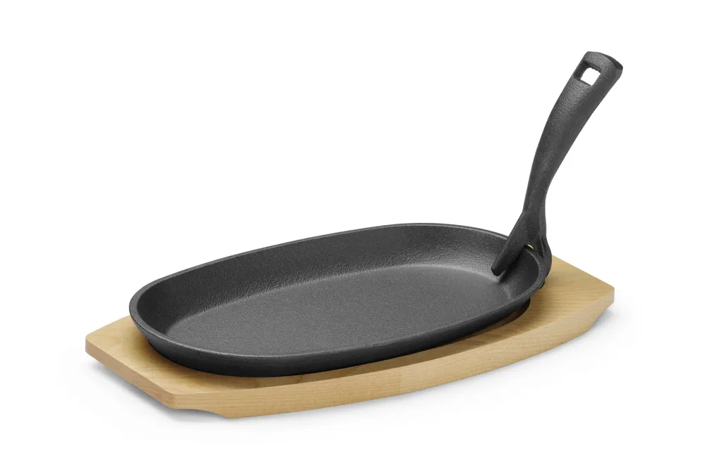 Travessa Oval de Ferro Fundido com Tábua e Pinça, 280x143mm