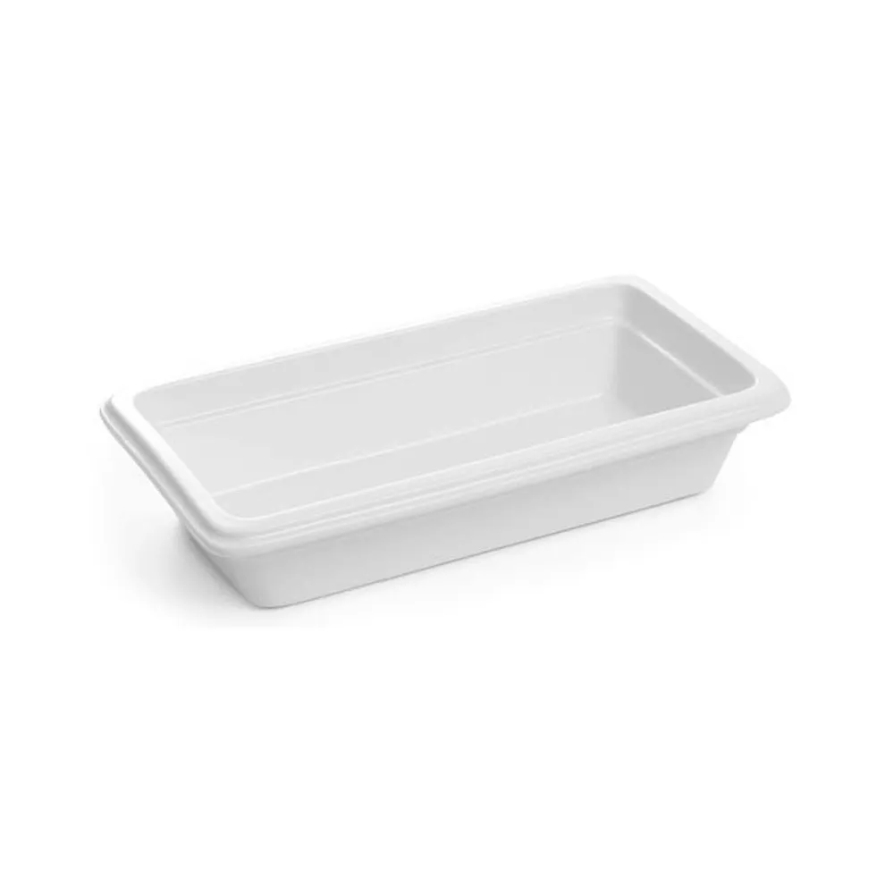 Travessa Gastronorm GN 1/3 Porcelana Branca – Resistência Térmica e Impacto