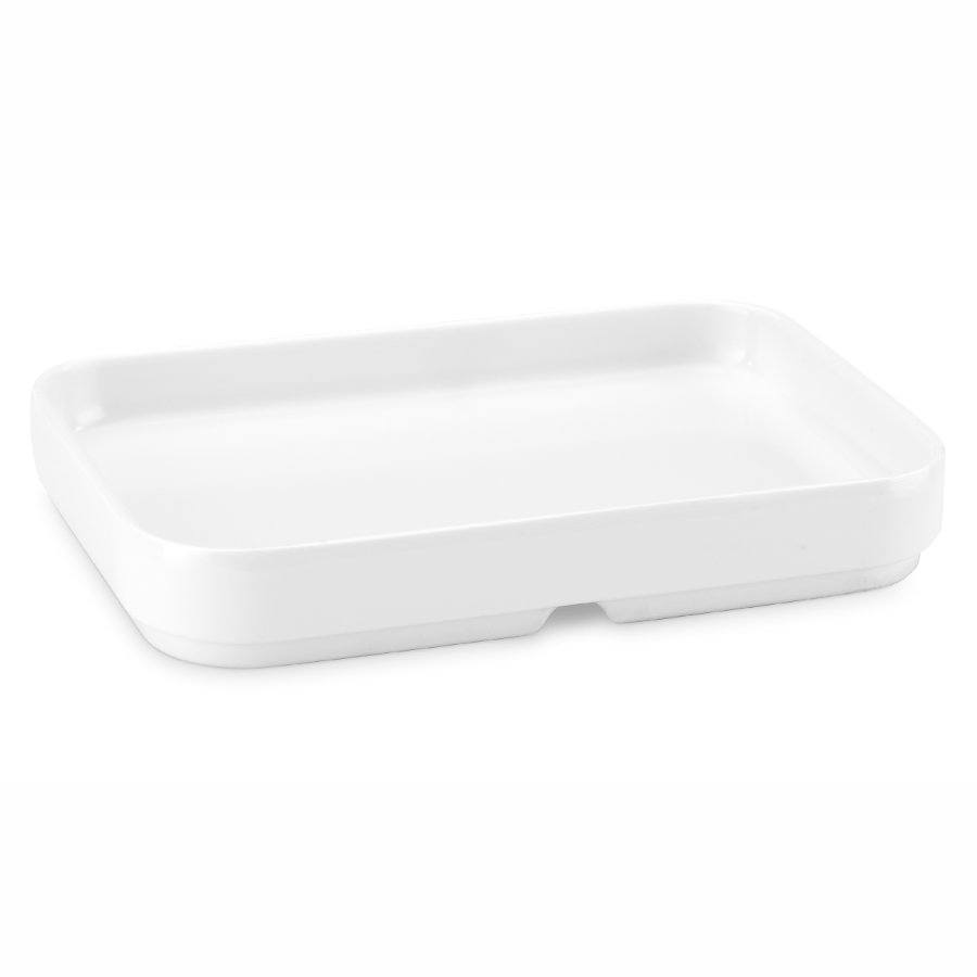 Travessa Retangular Melamina Branca 13x9x2 cm para Buffet