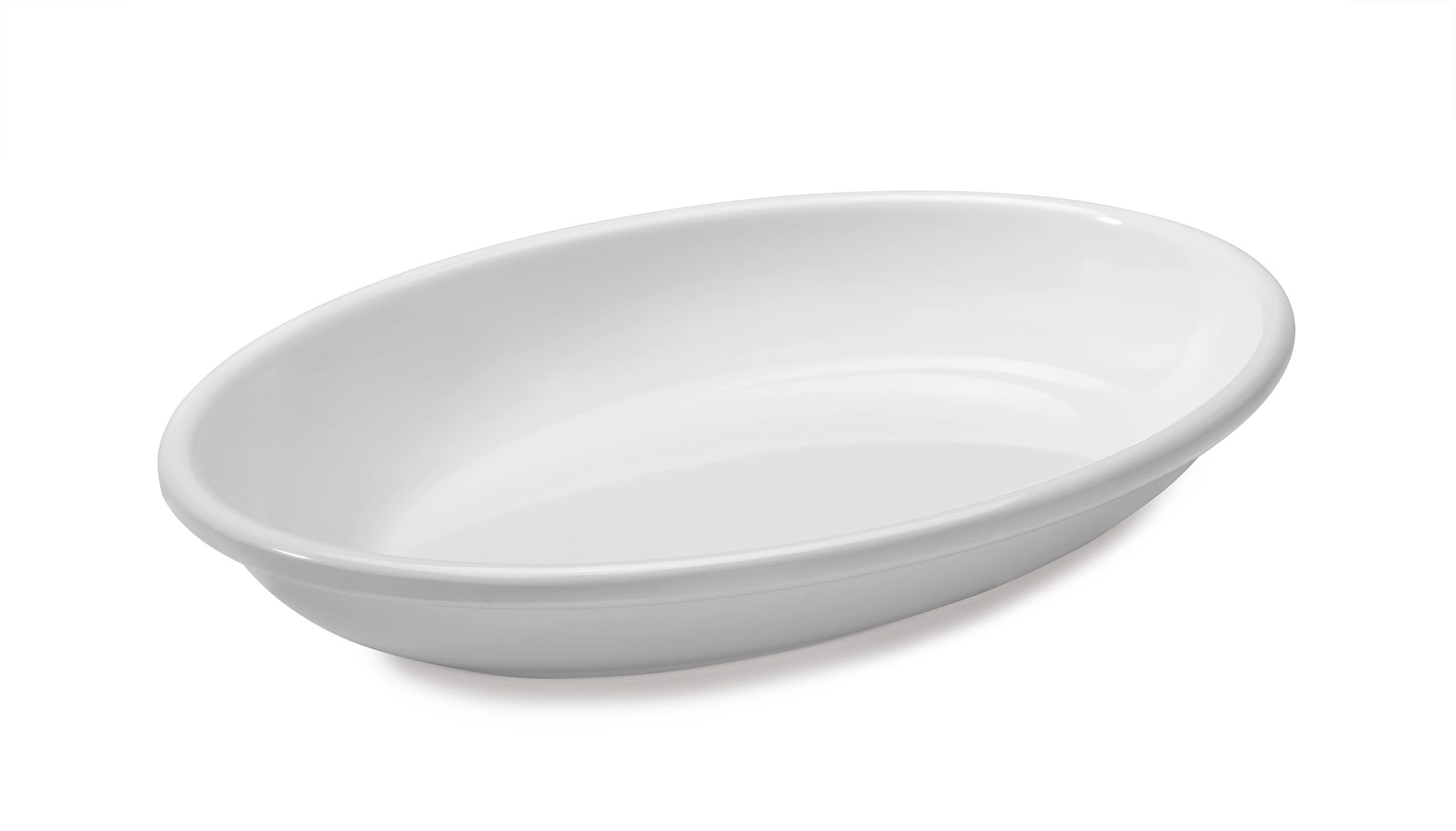 Travessa Oval Funda Melamina Branca 500x360mm
