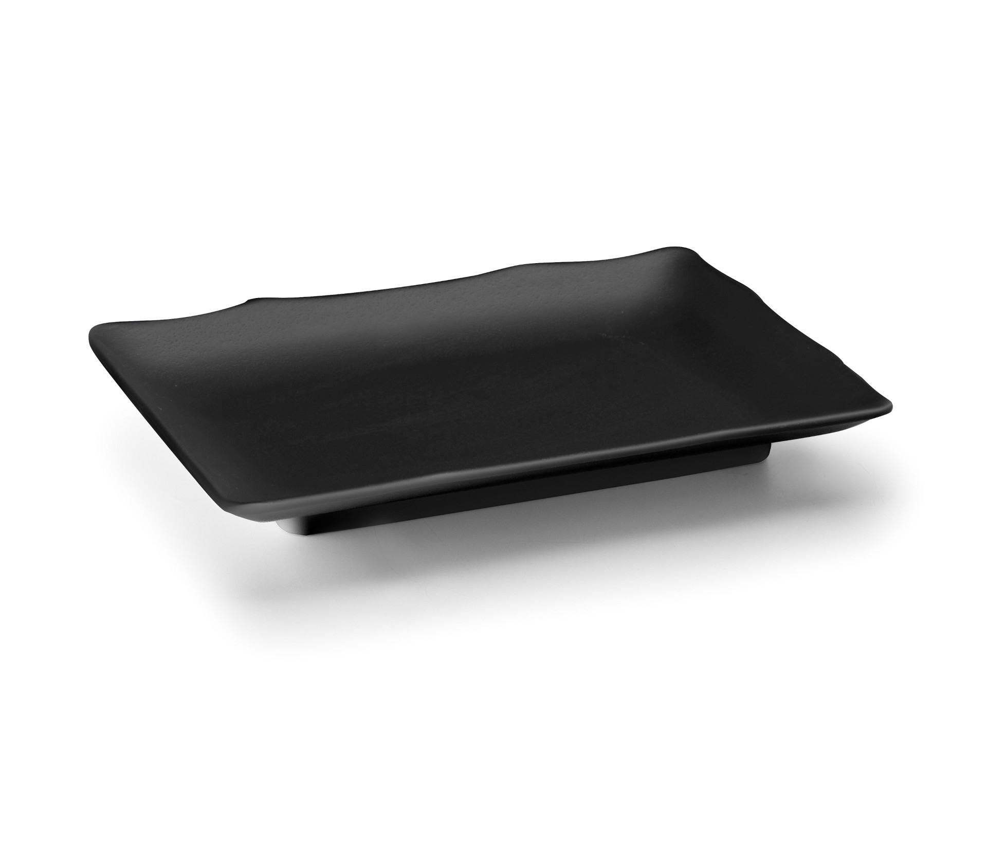 Travessa Retangular Melamina Preta 25x17x3 cm para Serviço