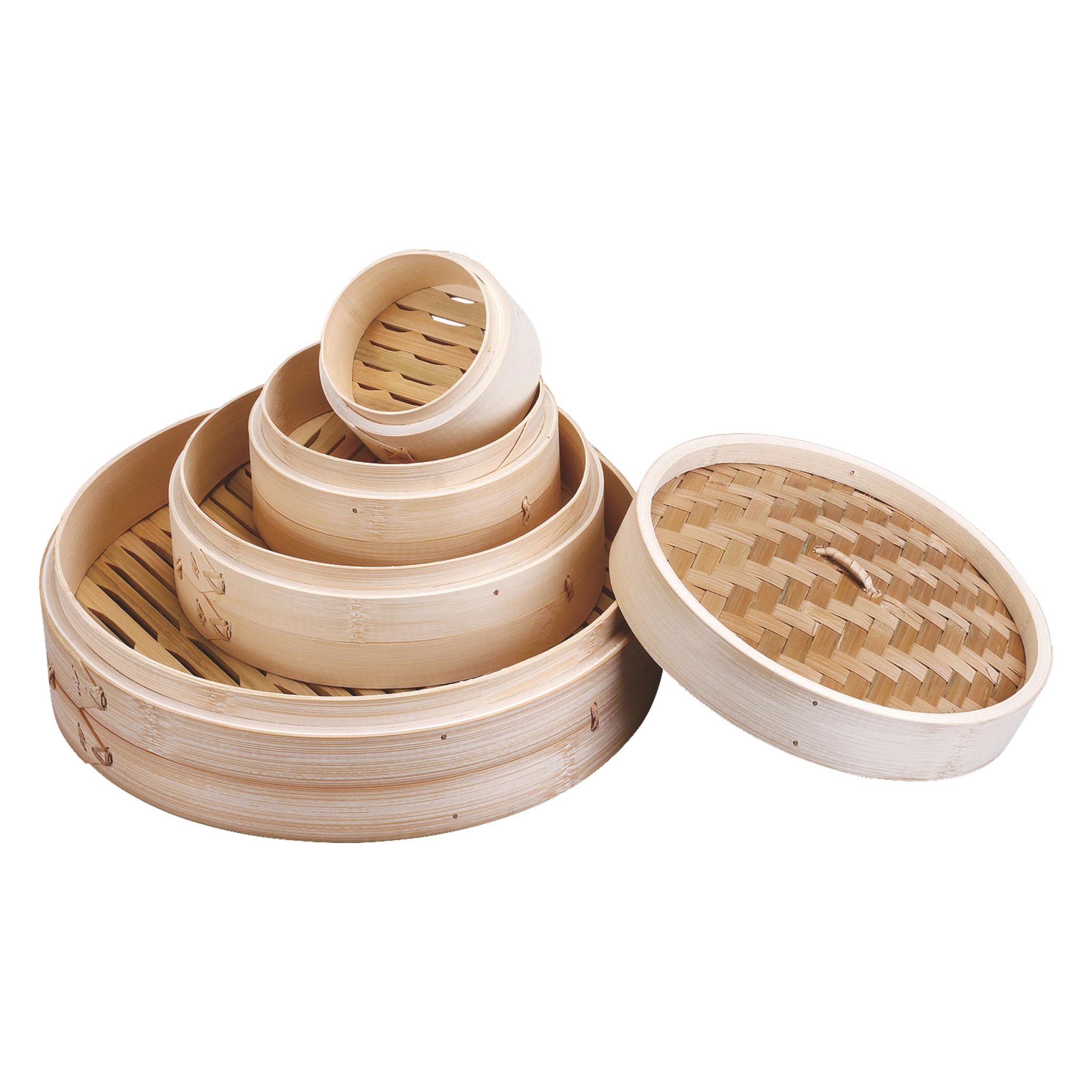 Cesto de Vapor de Bambu Redondo 10 cm para Serviço