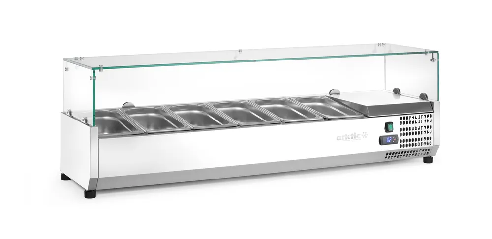 Vitrine Refrigerada Expositora 6x GN 1/3, 1405mm, Elétrica