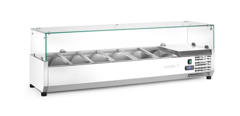 Vitrine Refrigerada Expositora 6x GN 1/3, 1405mm, Elétrica