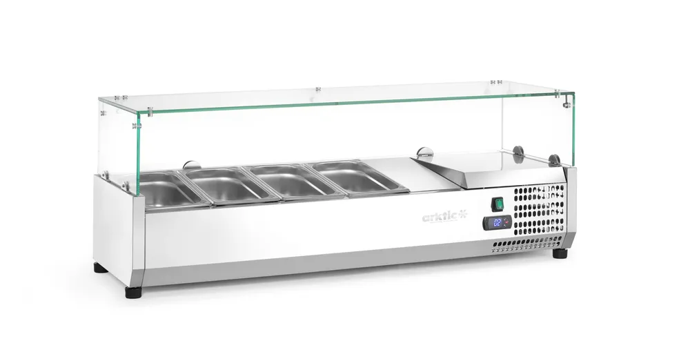 Vitrine Refrigerada Expositora 6x GN 1/3, 1405mm, Elétrica