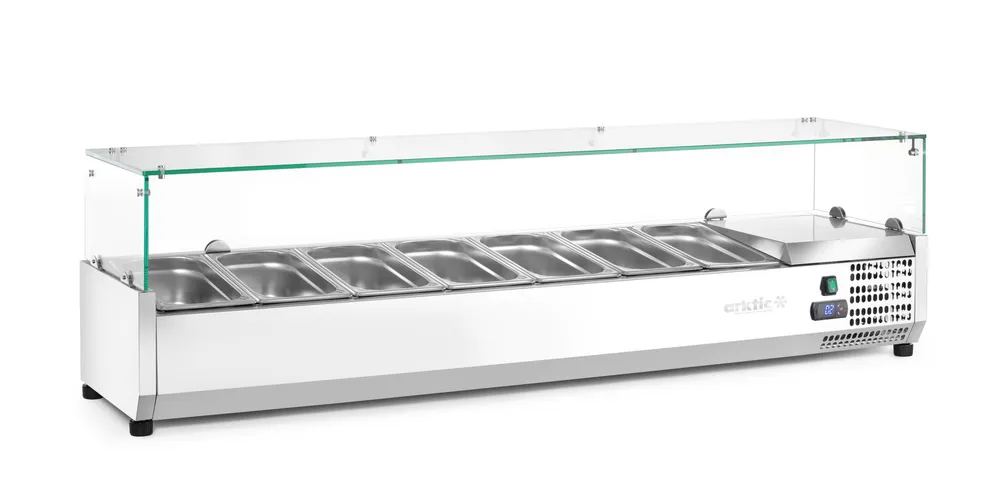 Vitrine Refrigerada Expositora 7x GN 1/4, 1505mm, 230V/180W