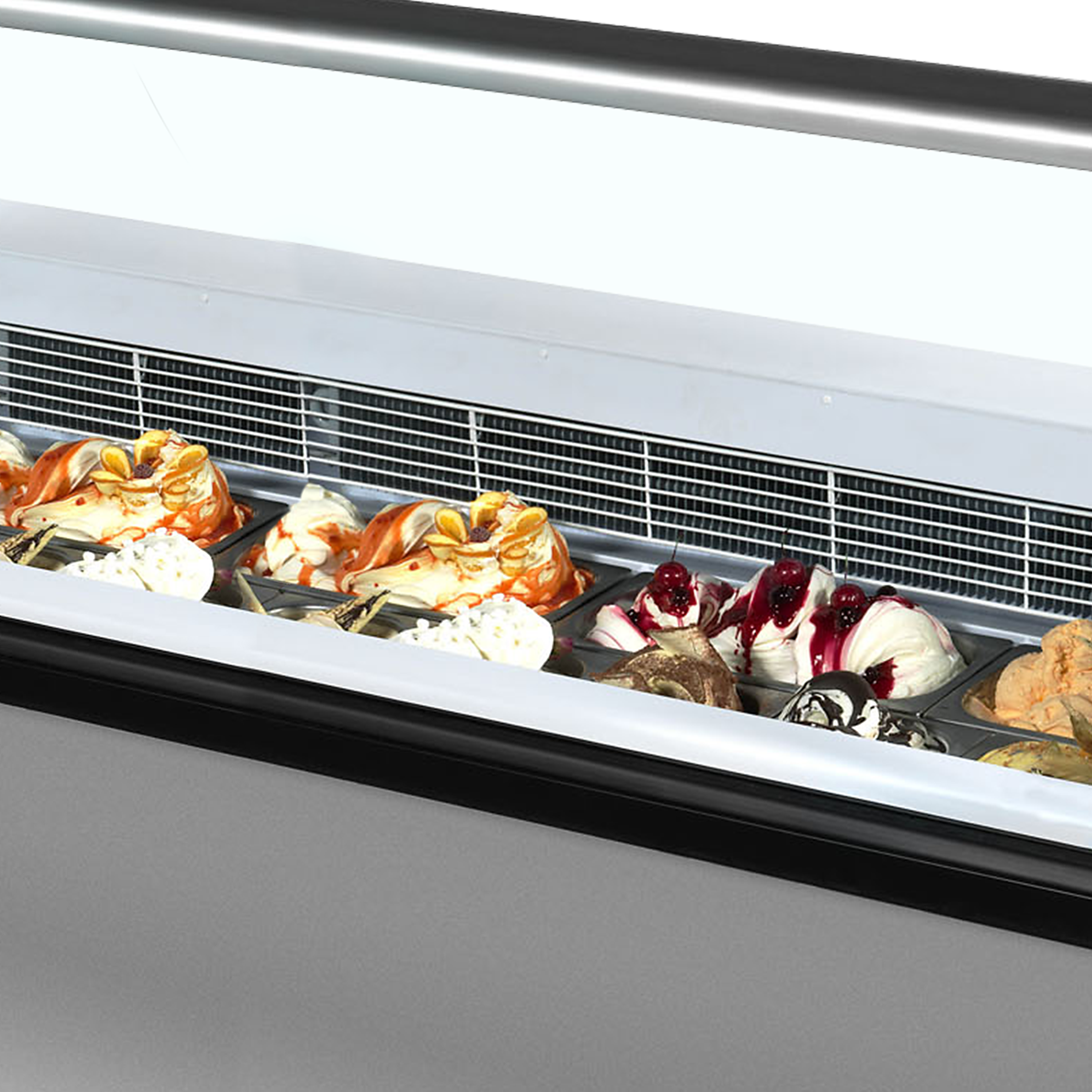 Vitrine Congeladora de Gelados 13 Tabuleiros Vidro Curvo