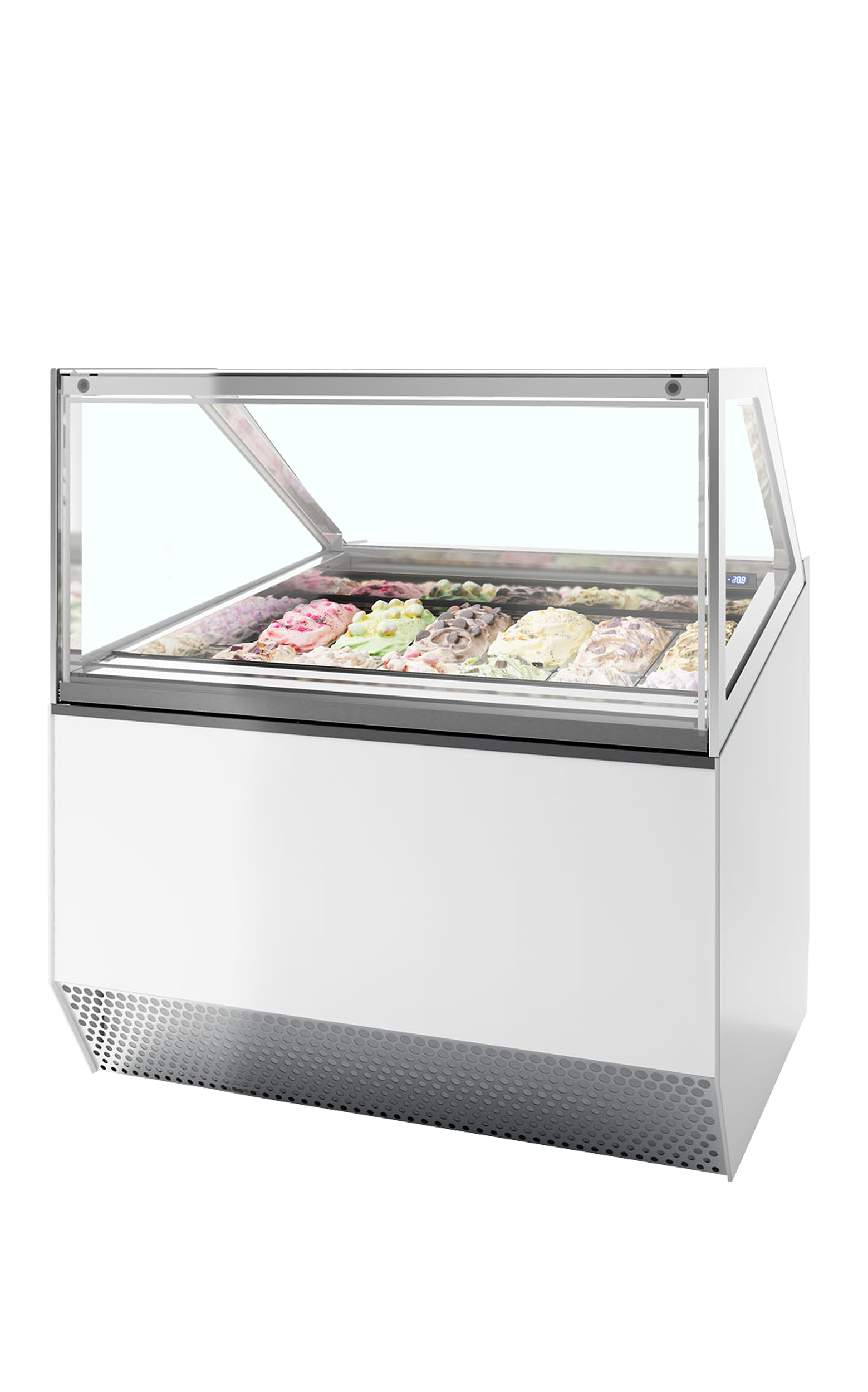 Vitrine Expositora Gelados Ventilada Vidro Curvo 12 Tabuleiros