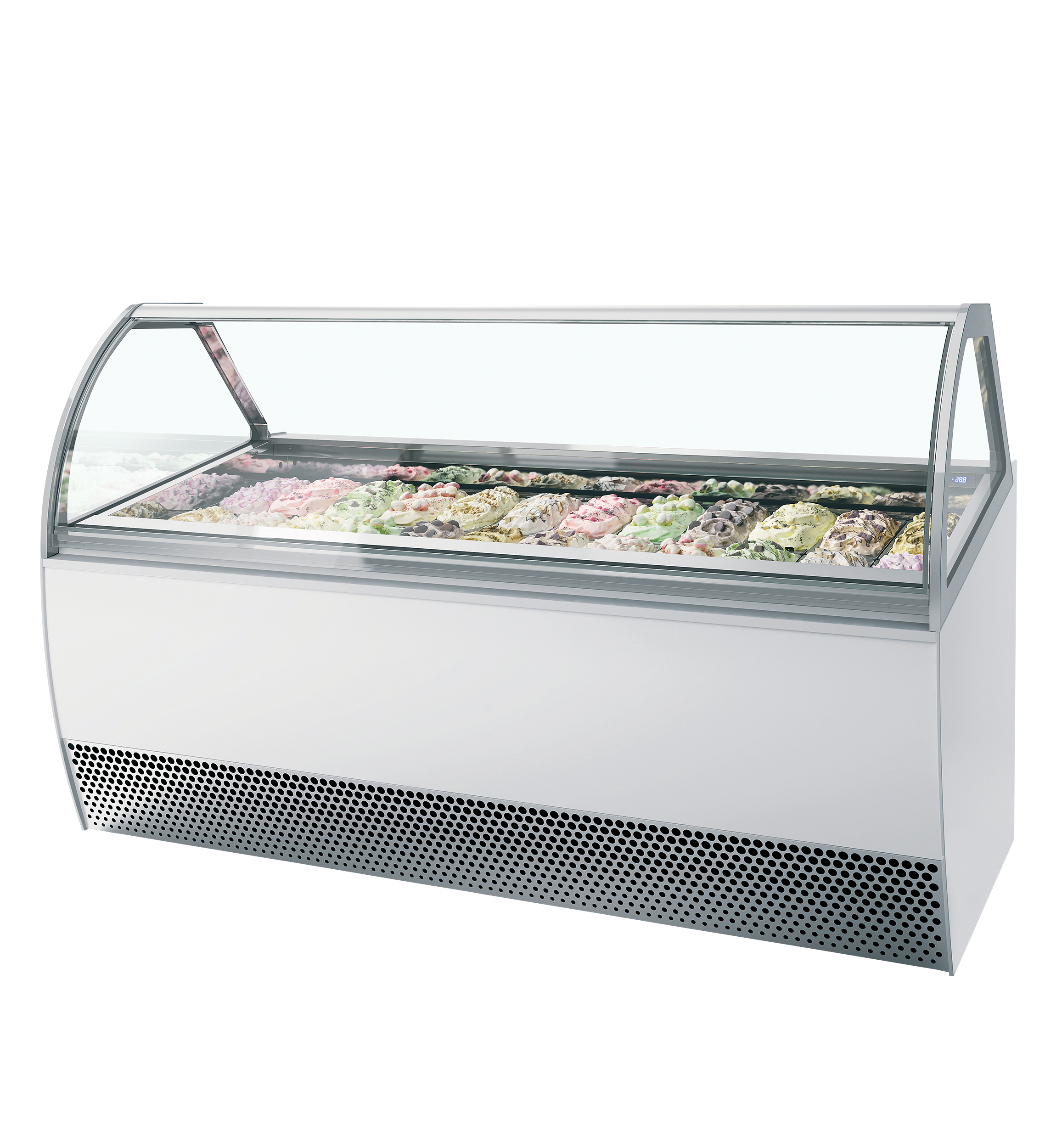 Vitrine Expositora Gelados Ventilada Vidro Curvo LX24