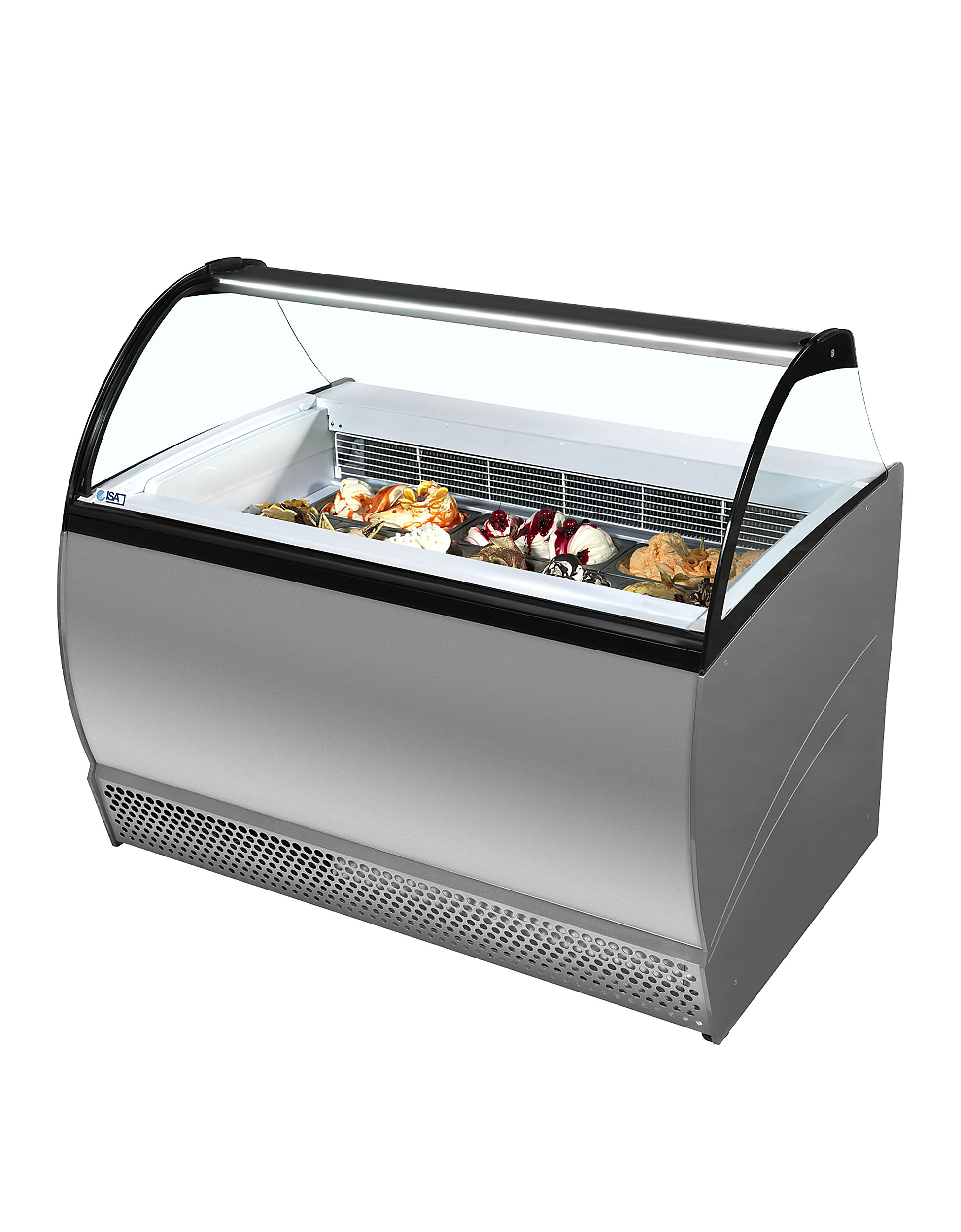 Vitrine de Gelados Estática Vidro Curvo 10 Tabuleiros
