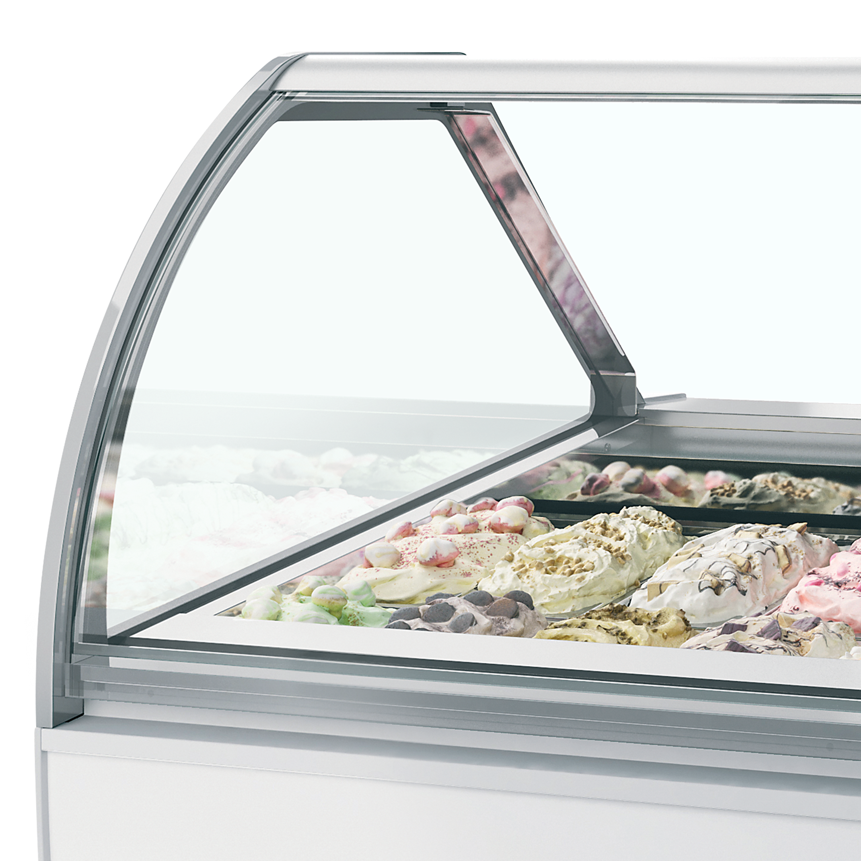 Vitrine de Gelados Ventilada 1.5m – Vidro Curvo LX16