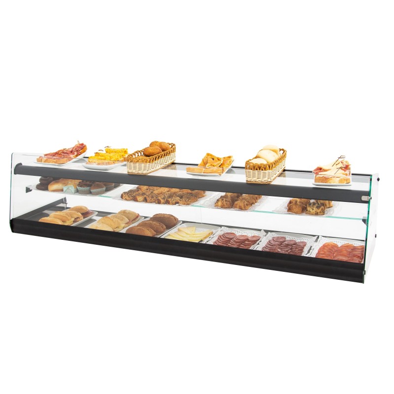 Vitrine Expositora Neutra 3 Níveis GN 1/3 - 1,80m