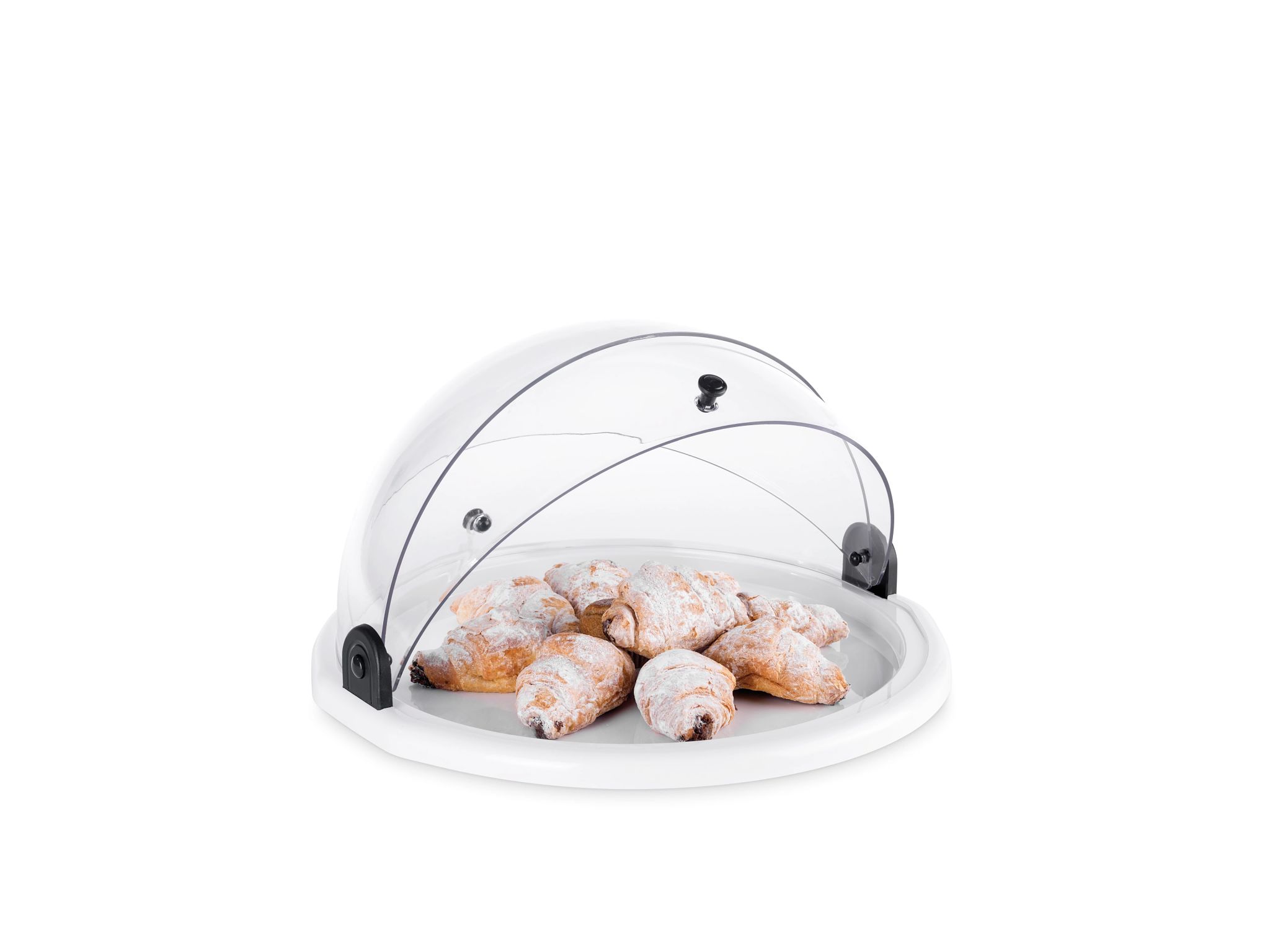 Vitrine Redonda Plástico 38 cm com Tampa de Rolo