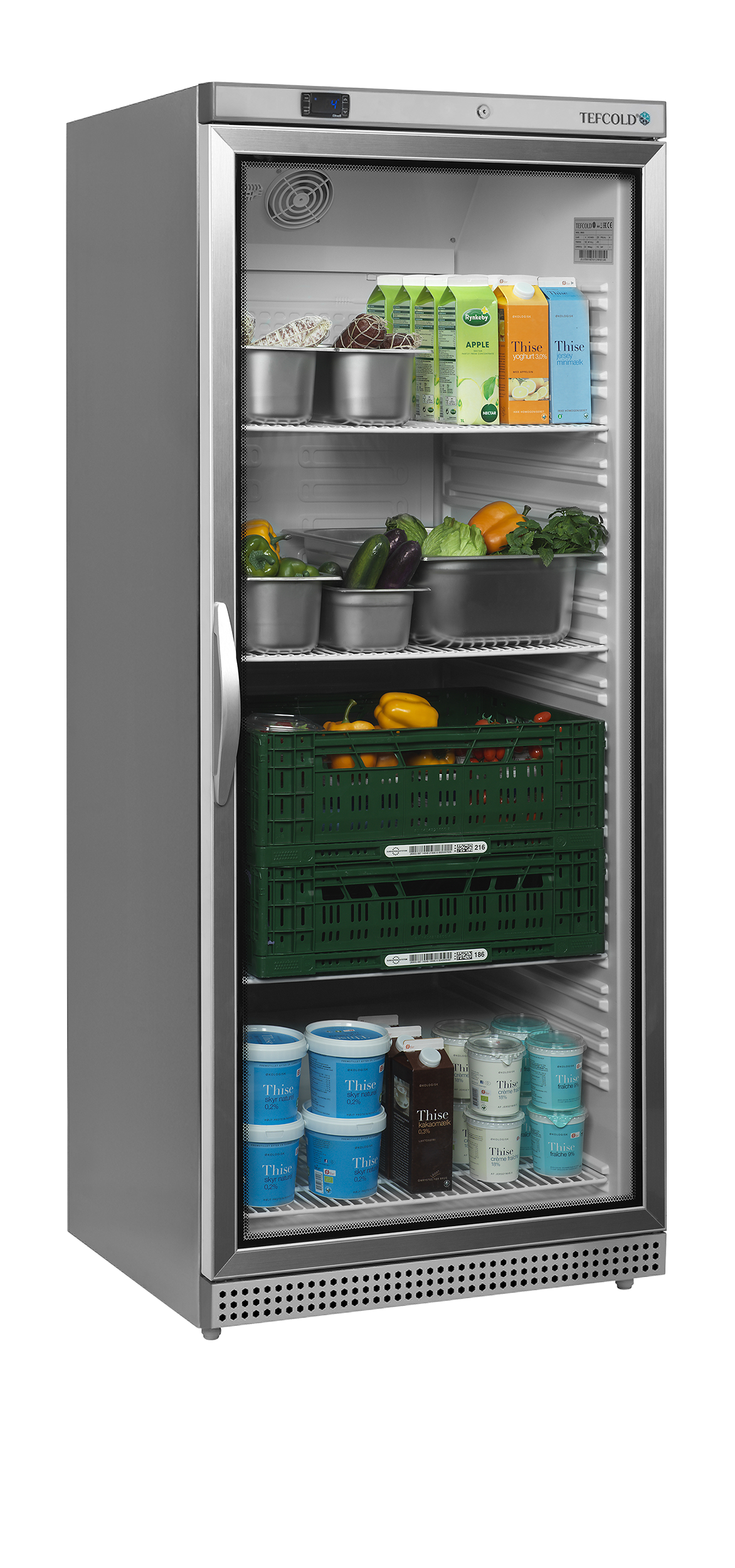 Vitrine Refrigerada Expositora GN2/1 570L com Porta de Vidro