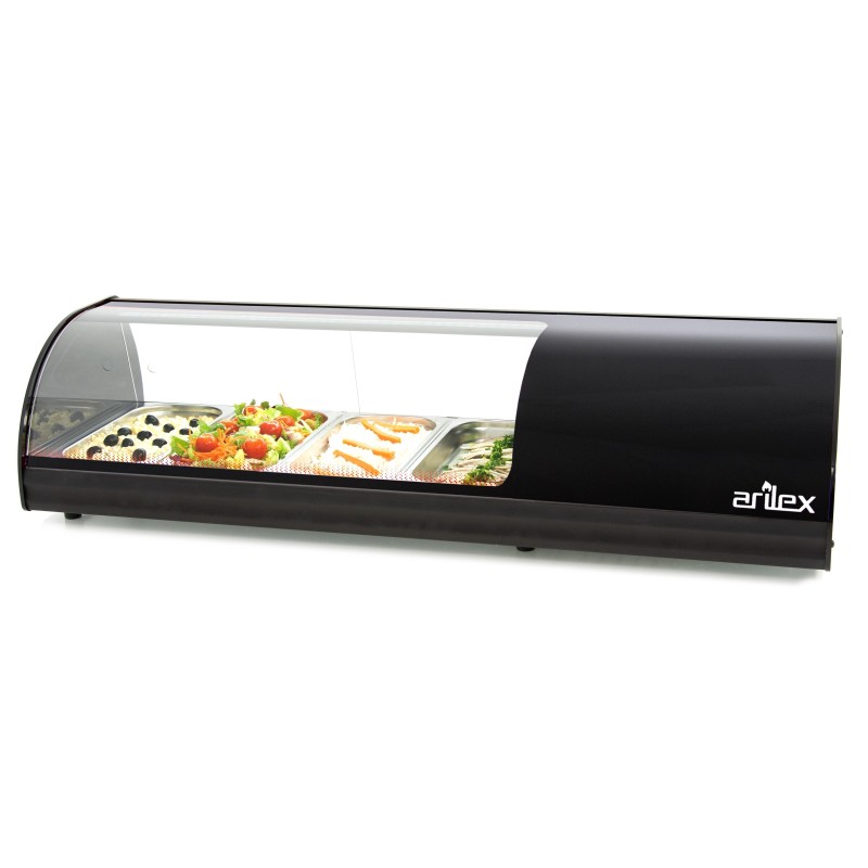 Vitrine Refrigerada de Balcão para Tapas 4 GN1/3 Preta