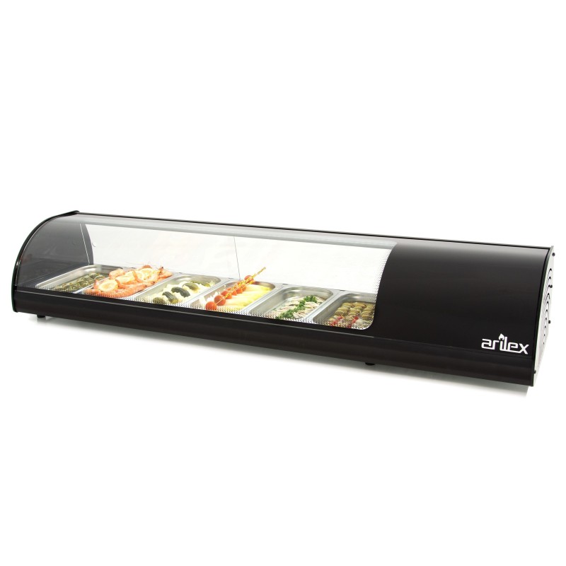 Vitrine Refrigerada Expositora de Tapas 6 GN 1/3 Preta