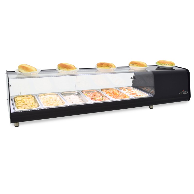 Vitrine Refrigerada de Tapas Placa Lisa 8 GN 1/3 1808mm