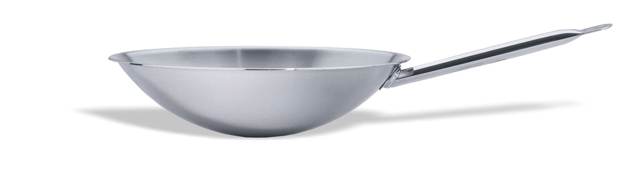 Wok Aço Inoxidável Fundo Redondo 36cm Indução