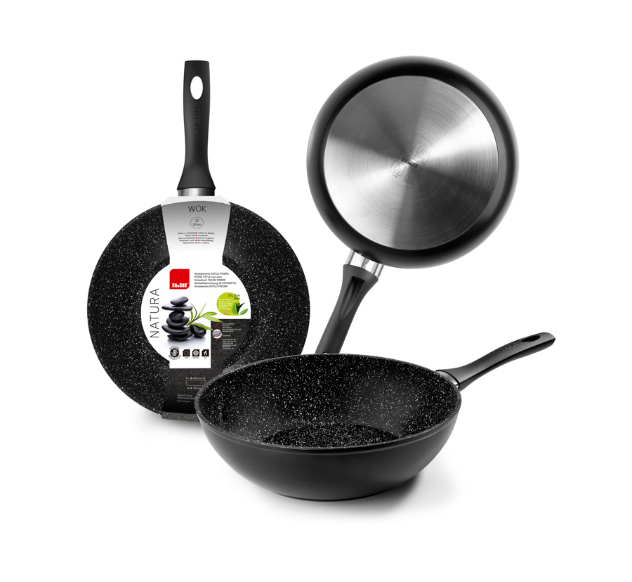 Wok Profissional 24 cm Indução Alumínio para Cozinha