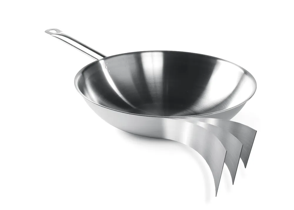 Wok 3 Camadas Aço Inoxidável ø360mm Fundo Plano