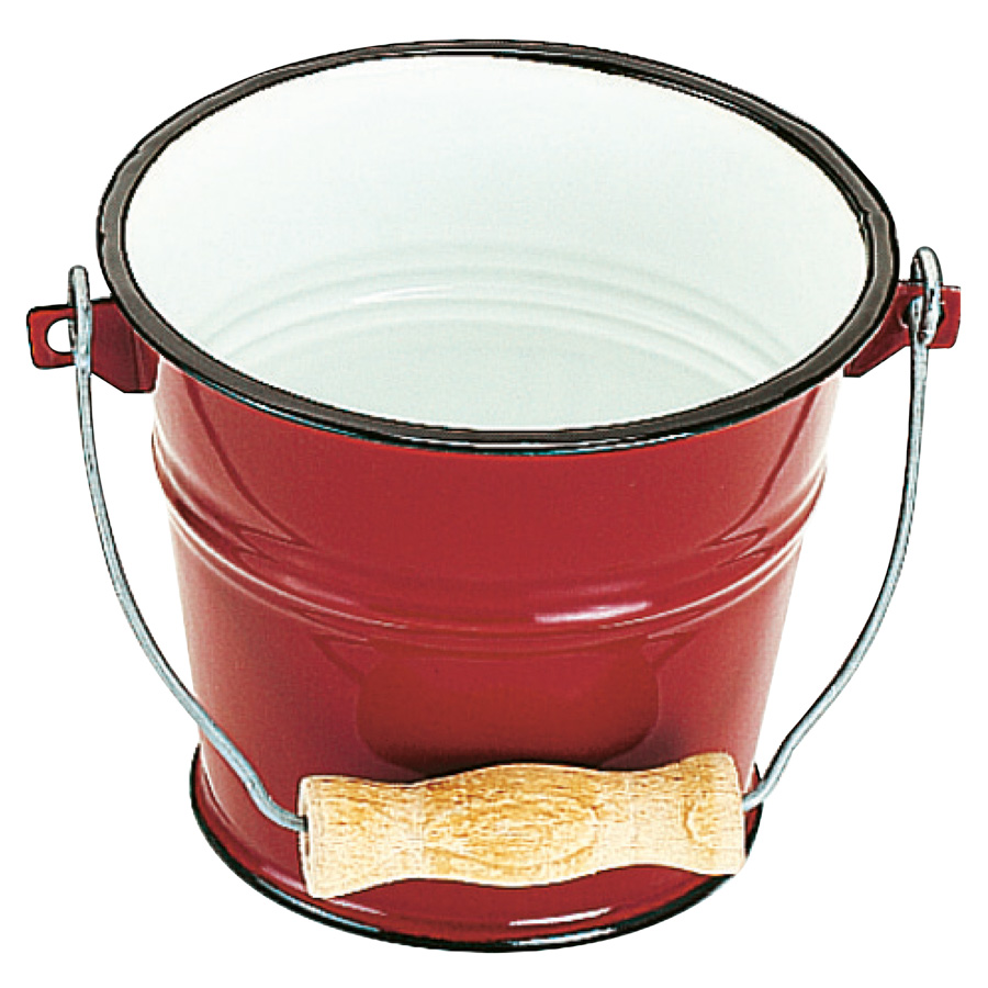 Balde Utilitário Vermelho 22 cm, Aço Esmaltado