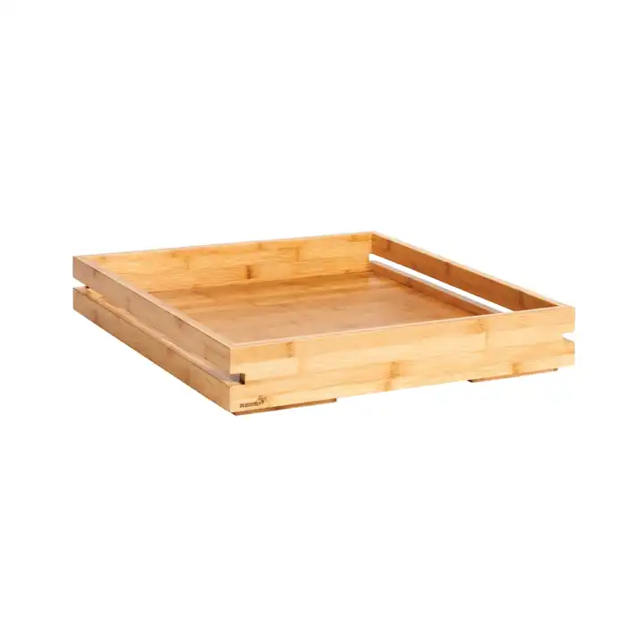 Bandeja de Apresentação em Bambu Grande Natura 49cm para Buffet