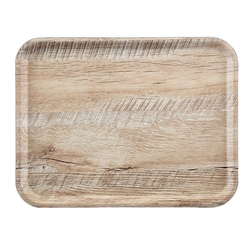 Bandeja Retangular Laminada 24x35 cm Efeito Carvalho Claro