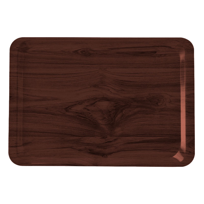 Bandeja Retangular Laminada 27x38 cm Cor Mogno para Serviço