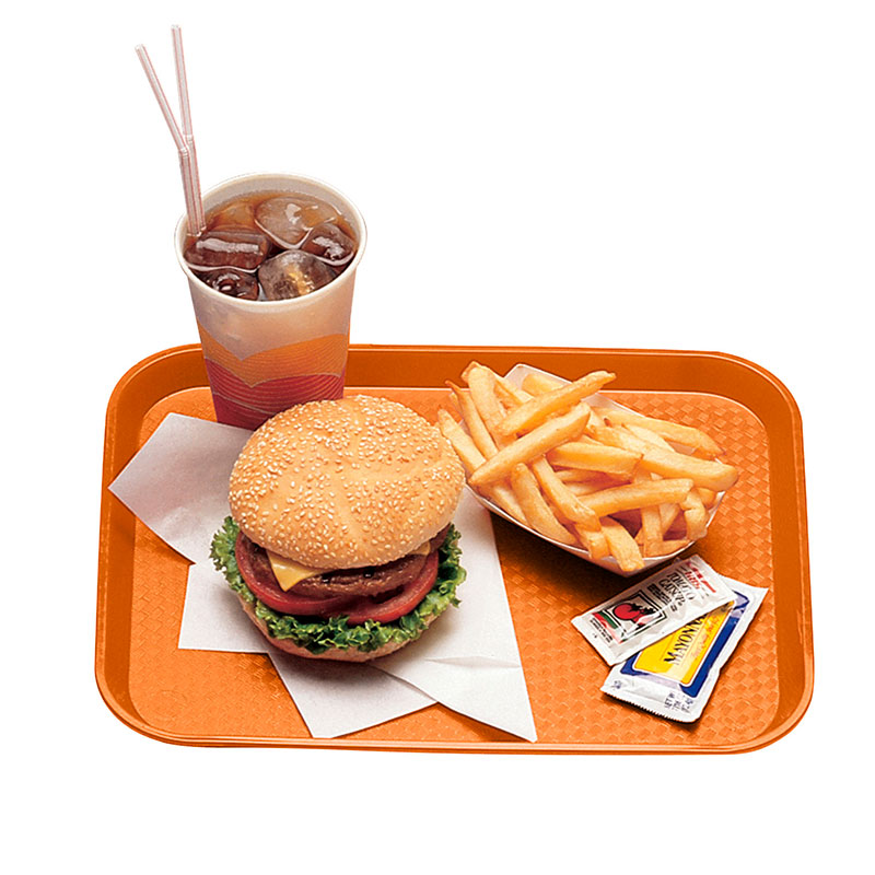 Bandeja Self-Service Laranja Polipropileno 26,5x34,5 cm Perfil Alto
