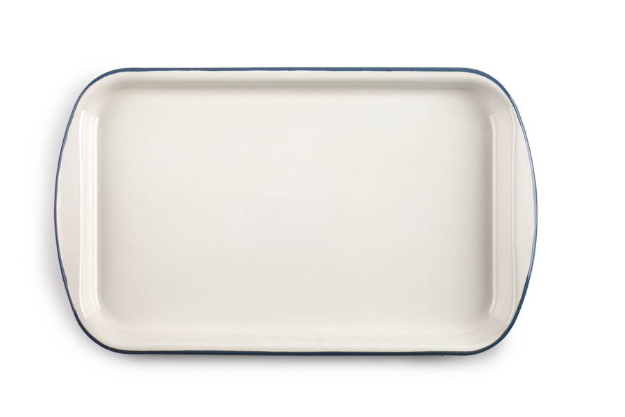Bandeja de Serviço em Aço Esmaltado Vitrificado, Cor Petrol