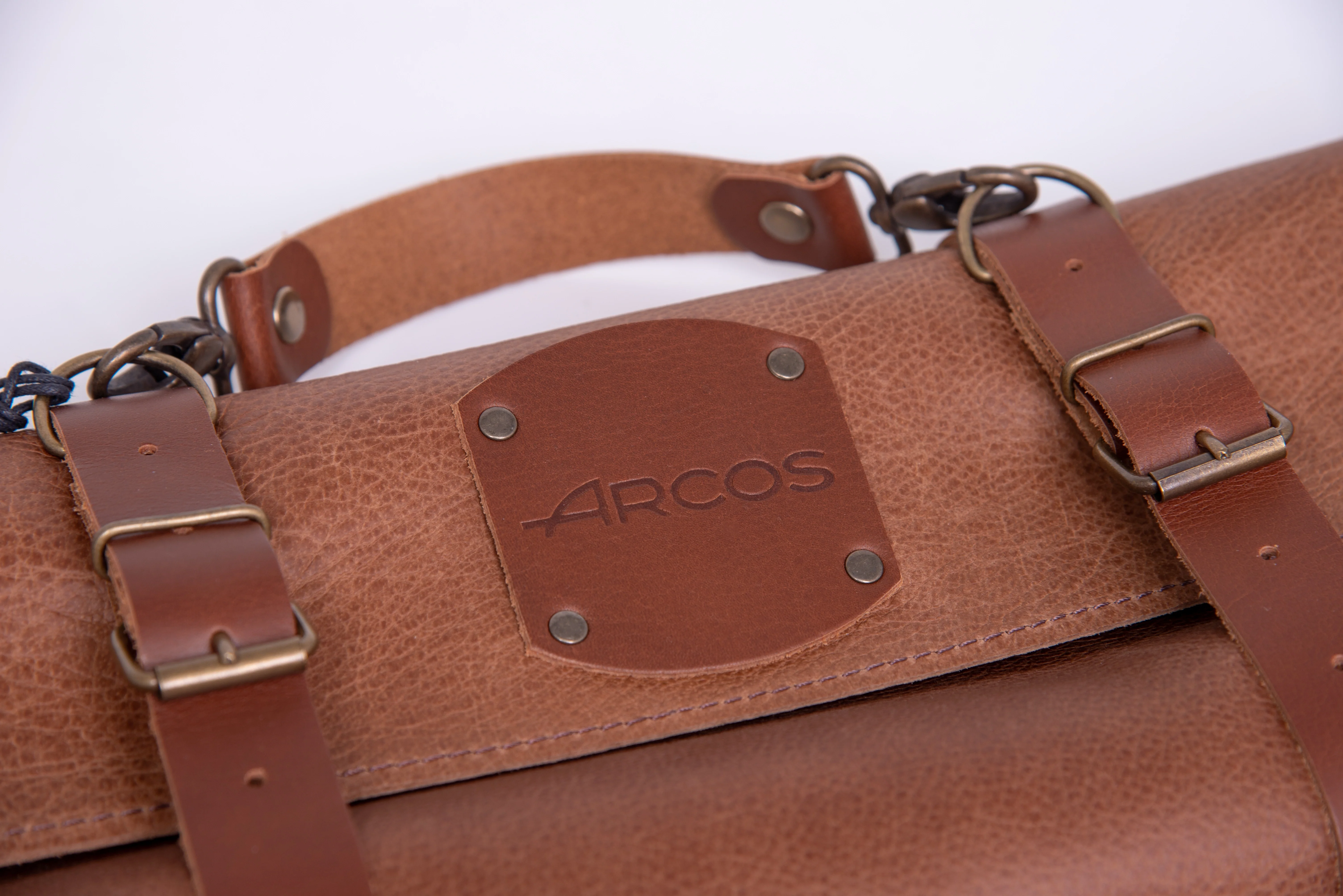 Bolsa de Facas Profissional 10 Peças em Couro 42 cm