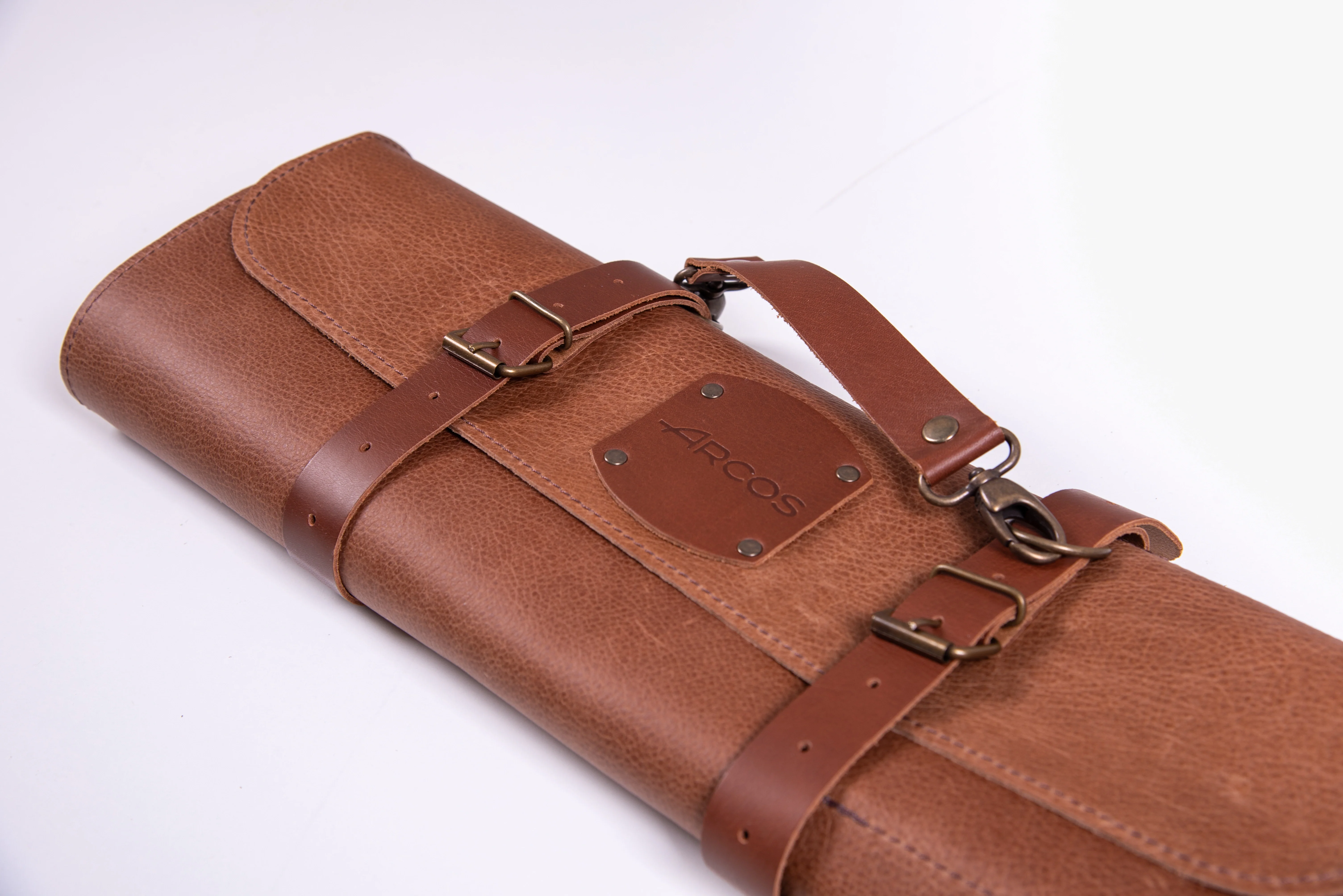 Bolsa de Facas Profissional 10 Peças em Couro 42 cm