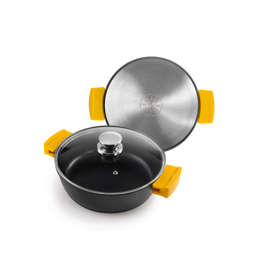 Caçarola com Tampa 28 cm Alumínio Fundido para Indução e Forno