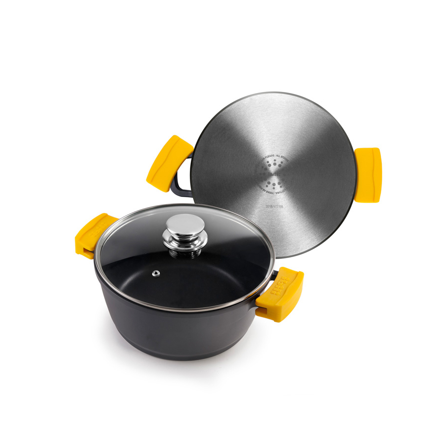 Caçarola Antiaderente 24 cm com Tampa para Indução e Forno