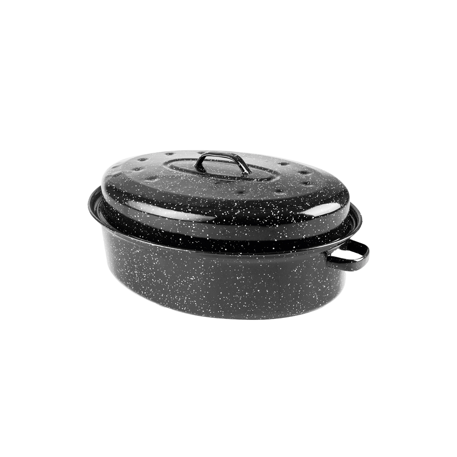 Caçarola Oval 38 cm Aço Esmaltado Vitrificado para Forno