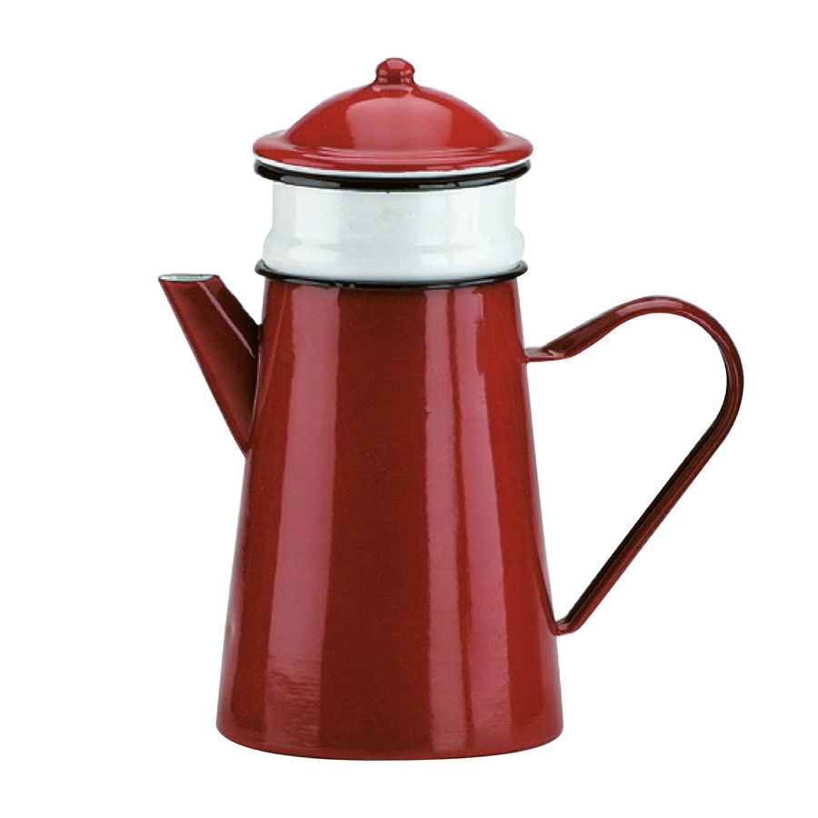Cafeteira de Filtro Vermelha 1,5 L em Aço Esmaltado