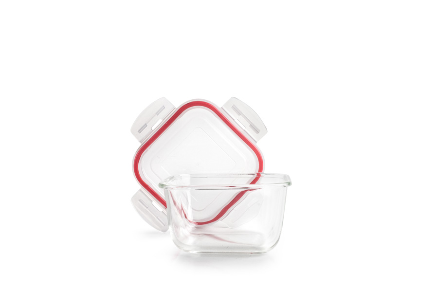Caixa de Armazenamento Quadrada em Borosilicato 1 L
