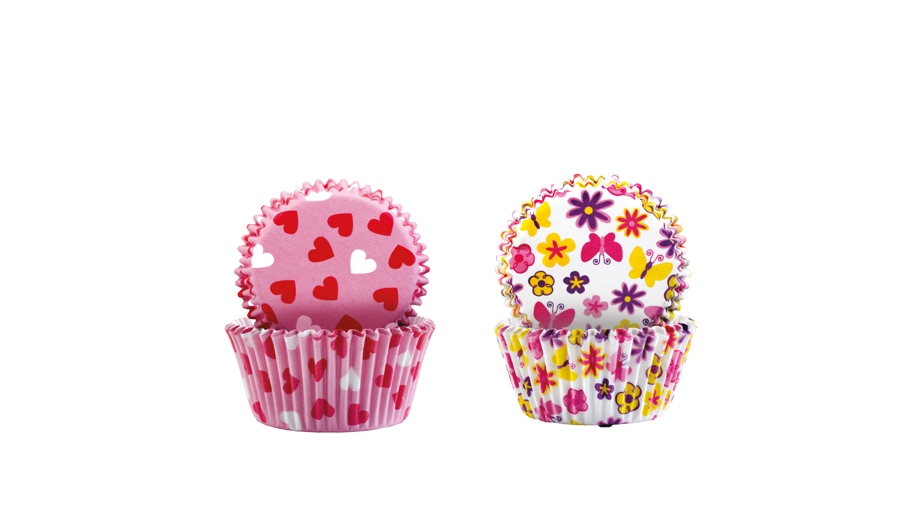 Cápsulas de Pastelaria em Papel - Motivos Primavera Coração e Flor